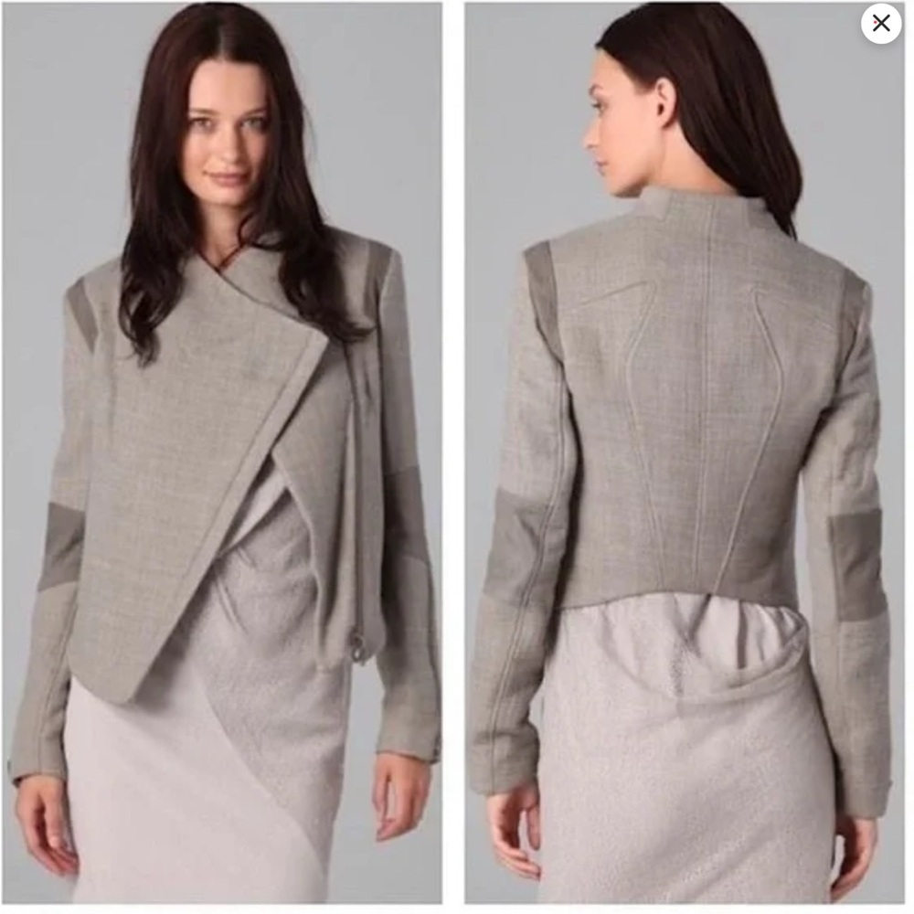 XS NWT Helmut Lang Strata cropped jacket, wheat color